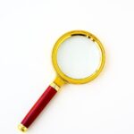 magnifying glass, lense, gold